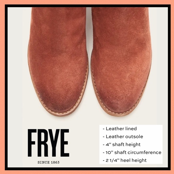 Frye Alton Suede Leather Chelsea Boots Rosewood - Picture 12 of 16